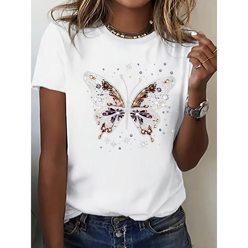 

European Size European Size T-Shirt for Women - Comfortable Classic Fit, Soft And Breathable, Ideal for Everyday Use, Classic Crew Neck Design 4XL білий