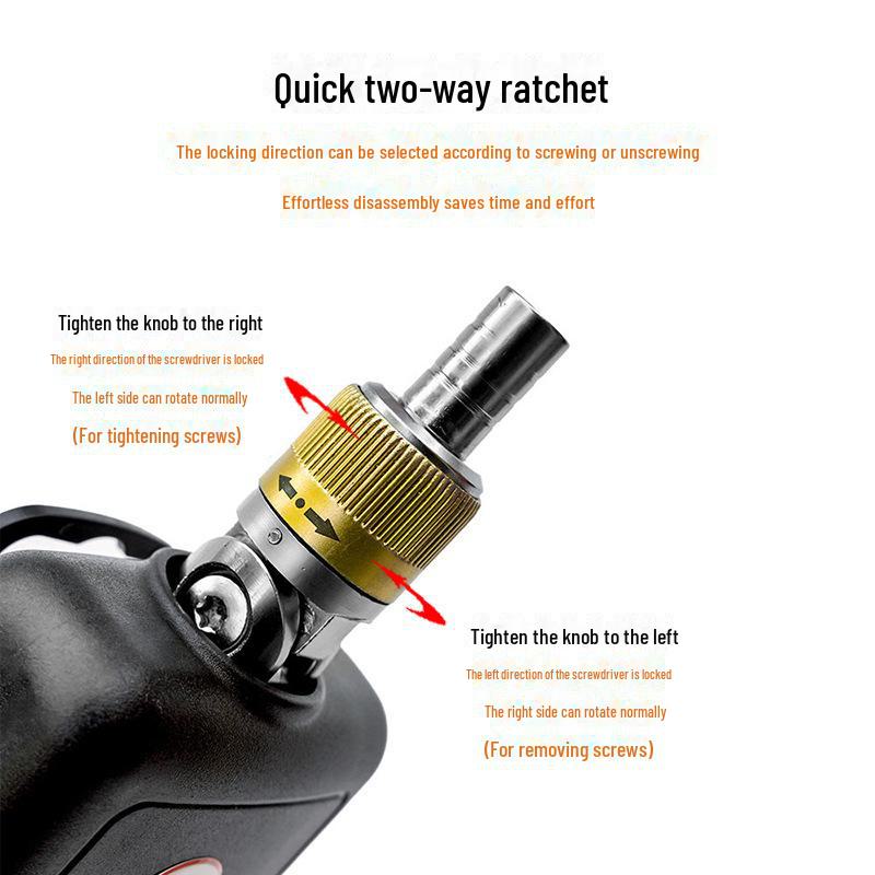 Multi-Angle Ratchet Screwdriver Set with Gun-Shaped Handle and Chrome Vanadium Steel Bits - Versatile Household Repair Tool.