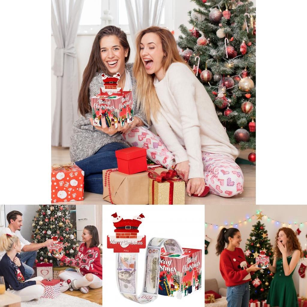 Christmas Party Decorations Gift Box With Red Gradient Finish For Holiday Celebrations