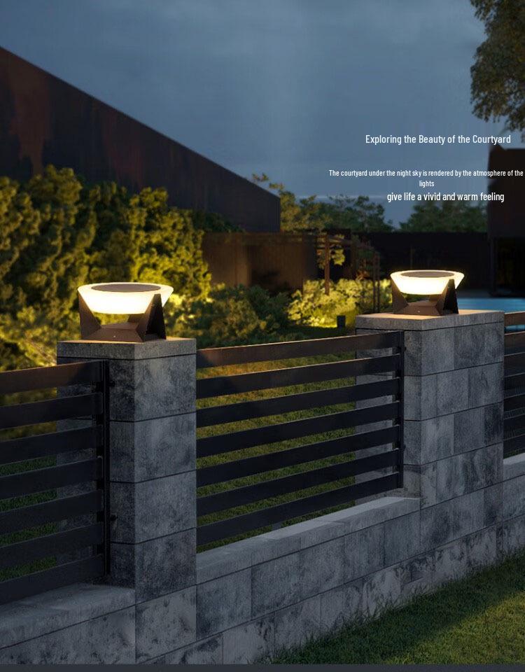 Waterproof Outdoor Solar Pillar Light for Walls, Gates, and Courtyards