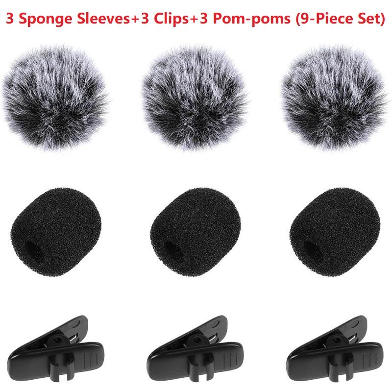 

9PCS Prevent Popping Sound Microphone Protective Cover Accessories Lavalier Microphone Furry Foam Windscreen Cover MKFPJ02