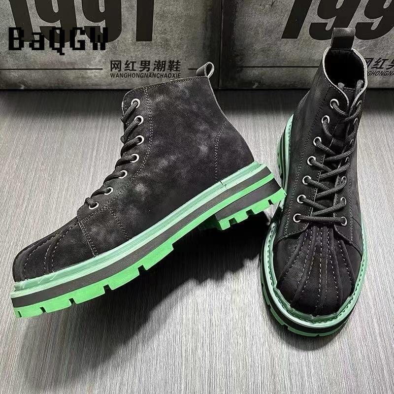 Кожаные ботильоны для мужской дизайнерской обуви Лето Осень Удобные высокие повседневные — фото 5