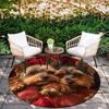 Two Yorkshire Terriers Pattern Round rug,Carpet Rug for Living Room Bedroom Sofa Playroom Decor,Non-slip Floor Mat,Holiday Gifts and Birthday Gifts