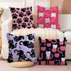 Cute Cat Cushion Cover Soft Plush Fabric DoubleSided Printed Sofa Cushion Cover for All Seasons Home Decor Gift