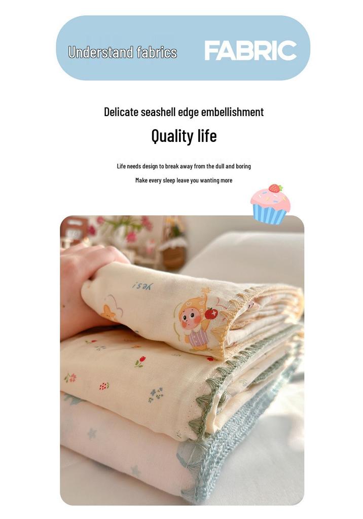 Pure Cotton Double Layer Gauze Summer Blanket for Kids and Adults