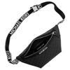 Michael Kors MK Cooper Logo Print Zipper Closure Coated Canvas Crossbody Waist Bag Mini Men bags Black 37T4LCOY1B-BLACK