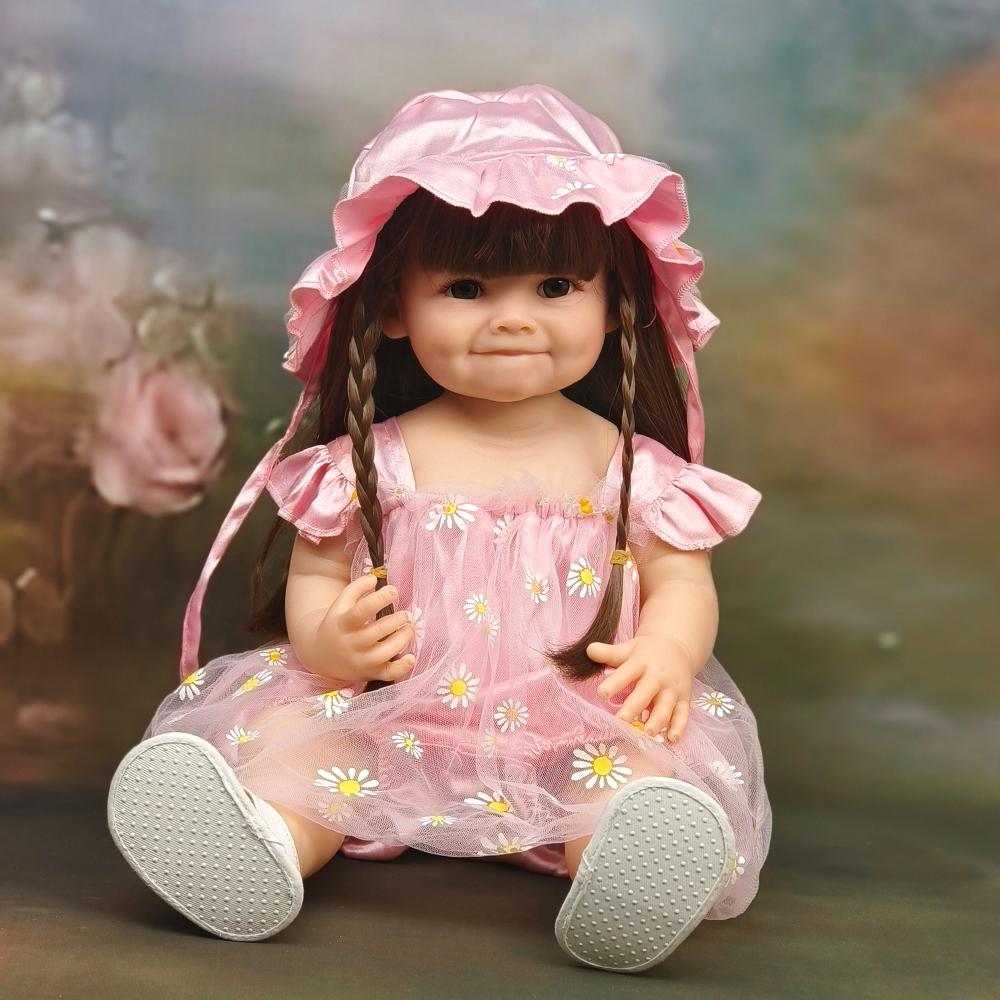 55cm Beautiful Soft Silicone Reborn Baby Realistic Mini Baby Reborn Child Bebe Reborn Toys for Girl Toddler Birthday Gift
