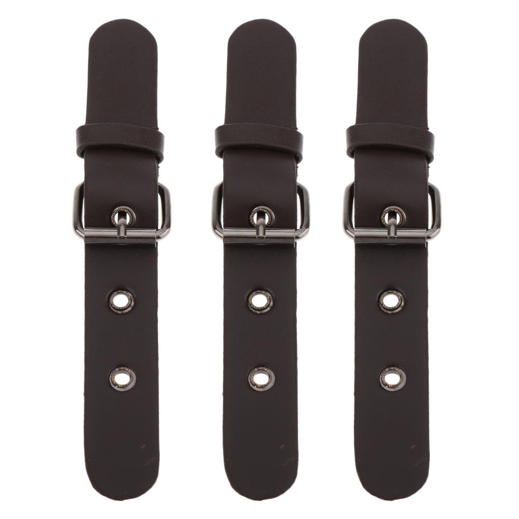 Set of 3 Sew on PU Leather Pin Buckles Bag Making Fastener Replacement Sewing
