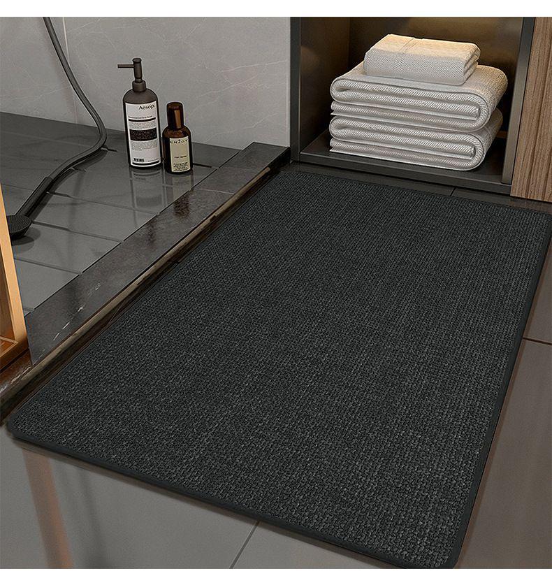 Linen Diatomaceous Earth Non-Slip Bath Mat: Strong Water Absorption, Anti-Fall Design for Bathroom and Washroom