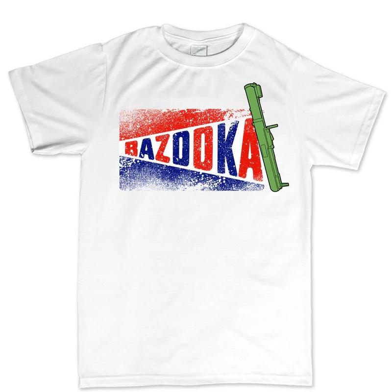 Bazooka Cotton TShirt Retro Vintage Unisexs Fitness Muscle White Military Streetwear Cool Graphic Tee