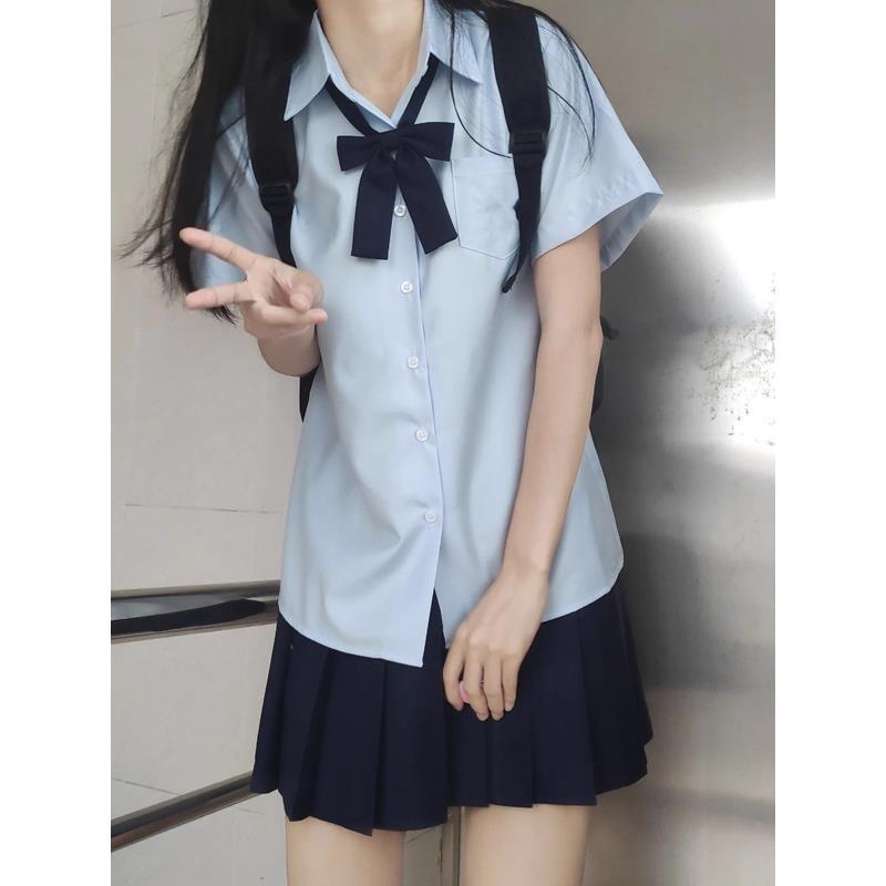 

Original Blue Short Sleeve Blouse - Women s Versatile Academy Style Uniform XS