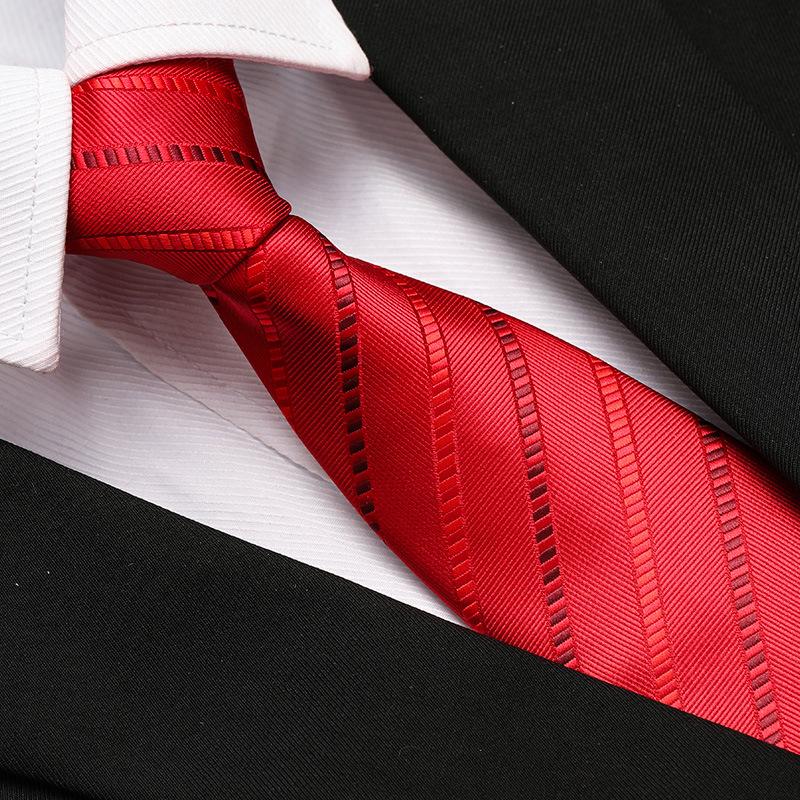 Men'S Formal Wedding Business Tie 8Cm Groom Wedding Banquet Burgundy Tie Hand Zipper Men And Women
