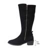 Plus size autumn new mid-core solid color pointed knight boots for women