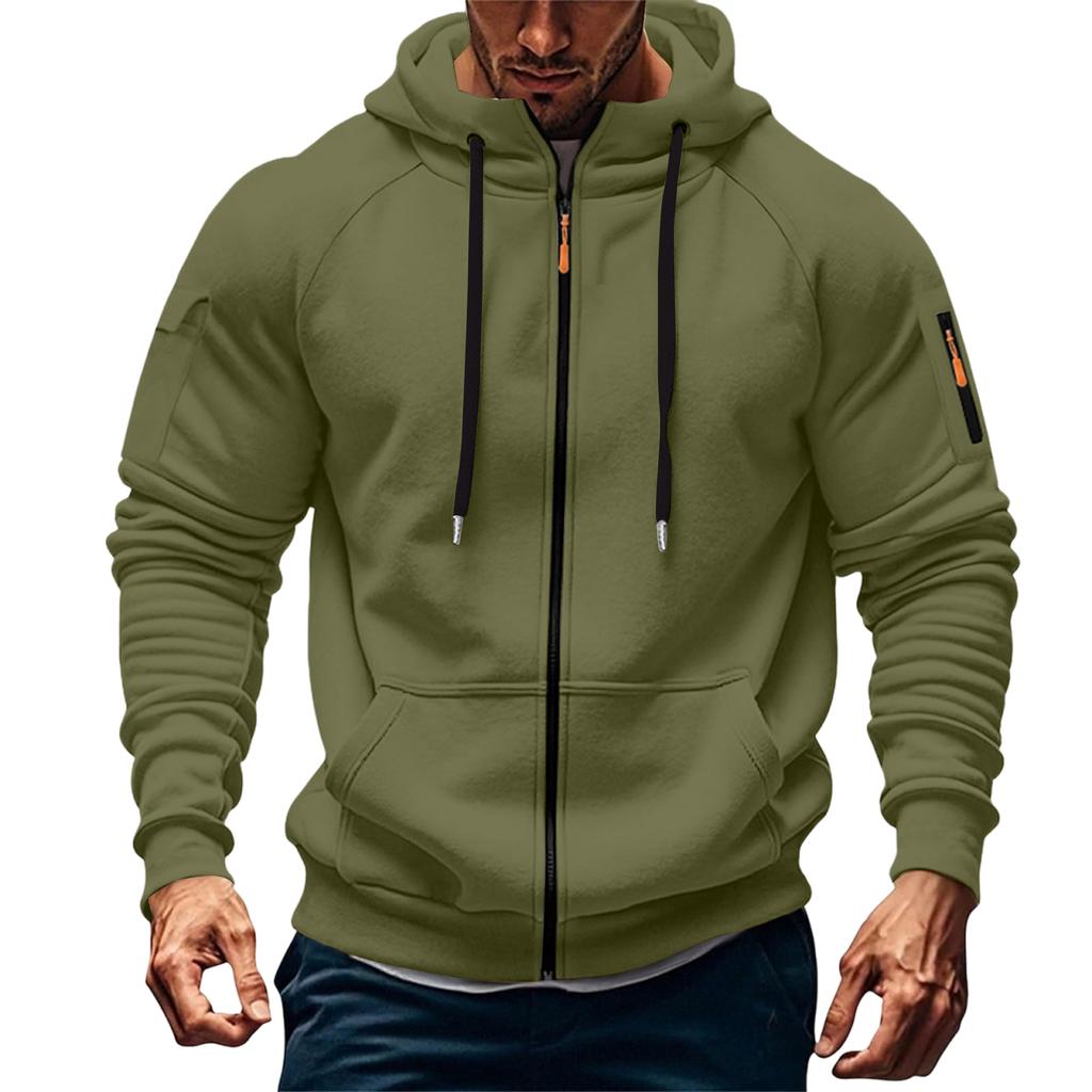 Men Athletic Workout Jacket Fashion Sweatshirt  Pockets Fall Fashion  Oversized Hoodies