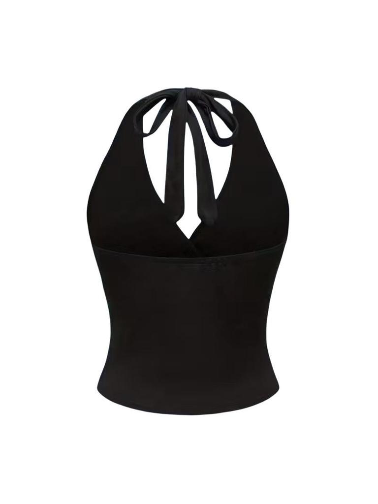 Women's European & American Halter Strap Slim Backless Vest Top