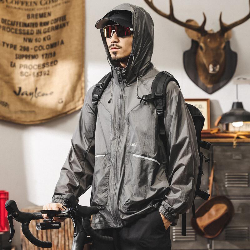 

Мужская куртка с капюшоном из ледяного шелка с защитой от УФ-излучения L