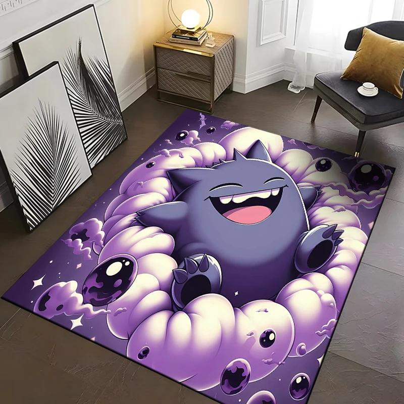 Pokemon Gengar Carpet New Release! Anti-slip Sound Insulation, Rug for Living Room Bedroom, Bedside and Office Areas,Durable Mat
