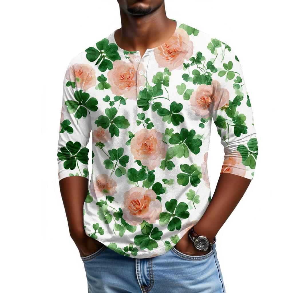 Men's Raglan Sleeve Three-quarter Sleeve Top