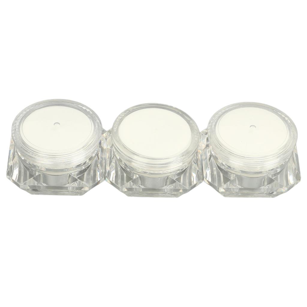 4Pcs Cream Jar Diamond Look Cosmetic Refillable Bottle Outdoor Travel Camping Plastic Compact Makeup Empty Container