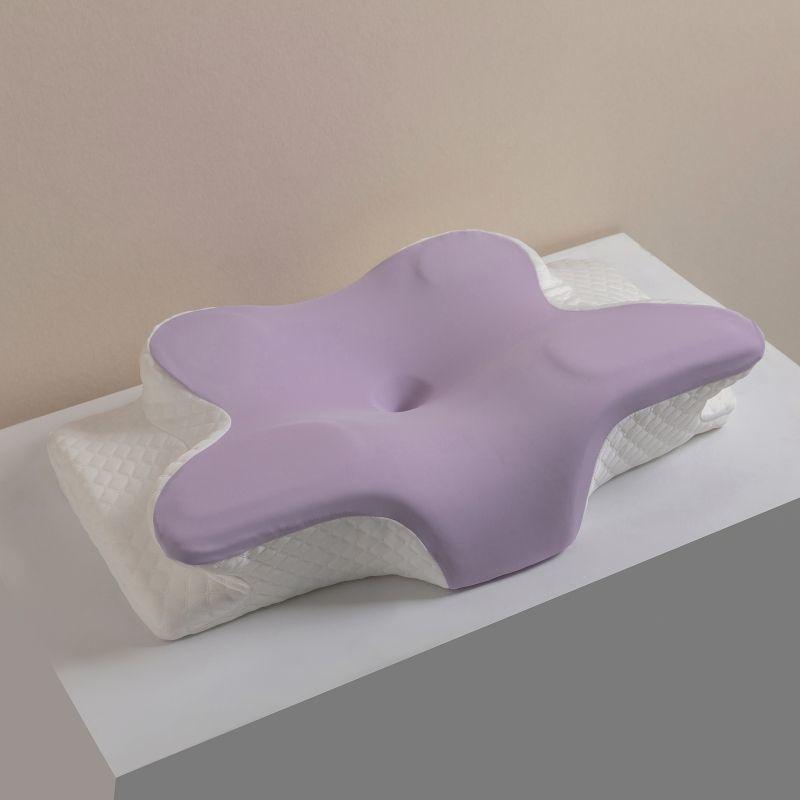 Butterfly Memory Foam Neck Pillow with Cervical Orthopedic Design and Massage Function