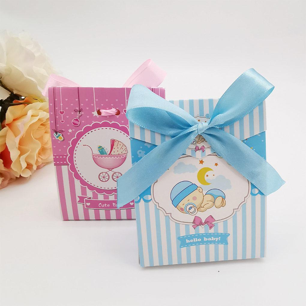 50 Pieces/Set Wedding Favors Candy Box with Ribbon Fashion Style Party Gift Boxes Pie Storage Birthday Ceremony