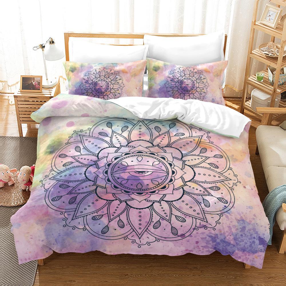 Mandala Abstract Flower Digital Printing Three-Piece Home Textile European Pattern Quilt Set Two-Piece Set