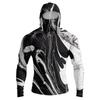Men's Casual Raglan Hoodie Long Sleeve Sun Protection Shirt UPF 100+ Lightweight Breathable Quick Dry Outdoor Top with Textured Print