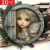 Whimsical Winking Fairy Door 2D Metal Wall Art, 3D Illusion Eye with Wing Home Decor, Quirky Fairy House Decoration for Garden