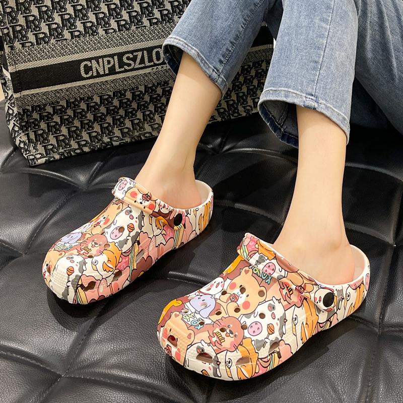 Fashion Slippers Casual Summer Women's Shoes Cover Toe Platform Shale Female Beach Slides Luxury Flat Sabot Fashion House Slippers Platf