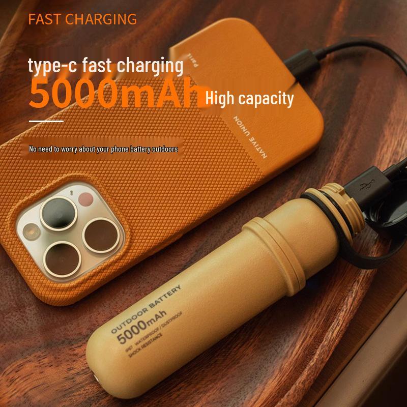 Retro Multifunctional Camping Flashlight: Portable, Long-Lasting Battery, Power Bank, Large Capacity for Outdoor Use
