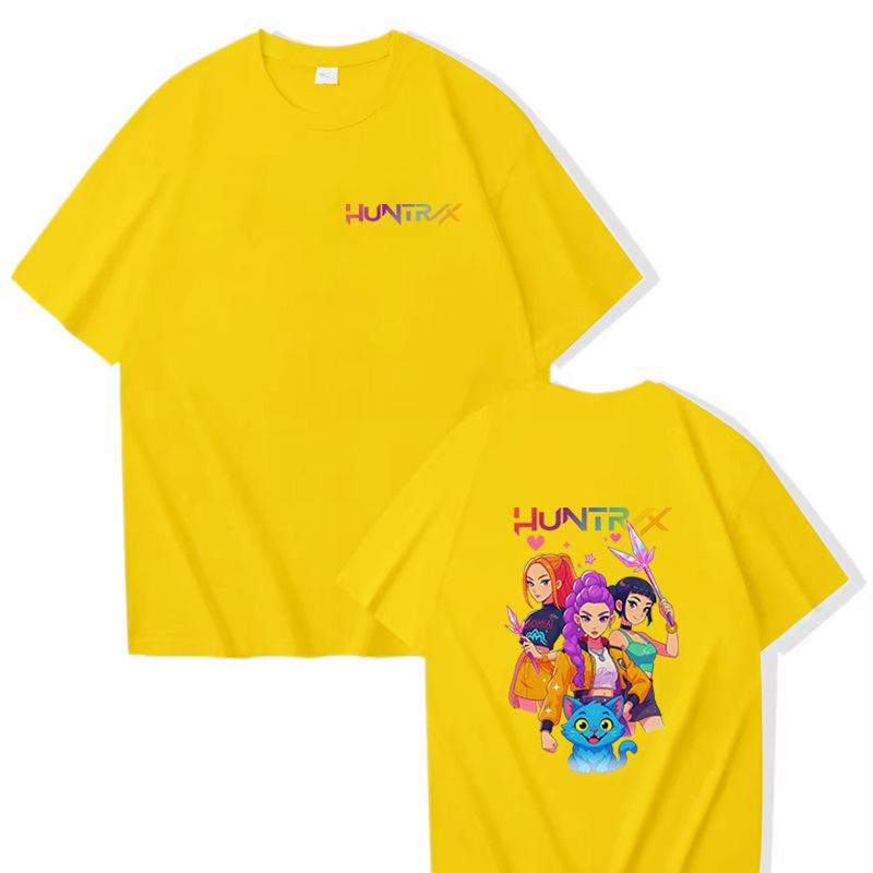 K-POP Demon Hunter Women's Style Sportswear Casual Shirt Men's New Summer T-Shirt Girls' Round Neck Short Sleeve Cartoon Print