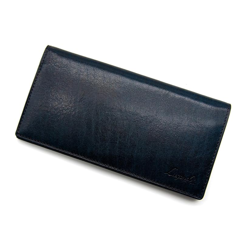 

[Laggard] Aoki bag wallet long wallet G3 cowhide genuine leather men s business gift present No.5206 ([86] dark blue)