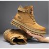 Rhubarb Boots Martin Boots Spring and Autumn Men's Leather Boots 2025 New Heightening Thick-soled Tooling Short Boots