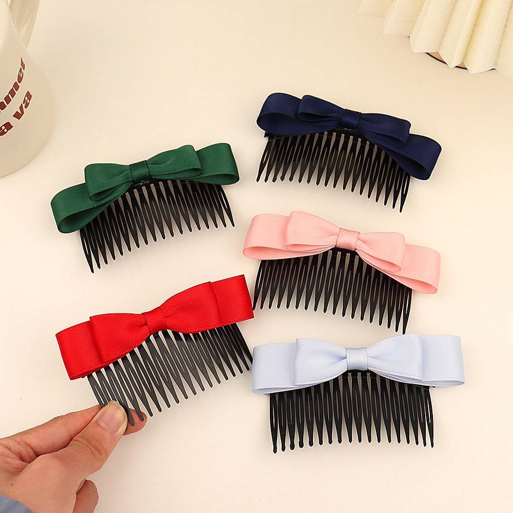 6Pcs/Set Fabric Cute Bow Hair Comb Women Korean Simple Hairpin Elegant Joker Outdoor Fashion Comb Clips Girls Hair Accessories
