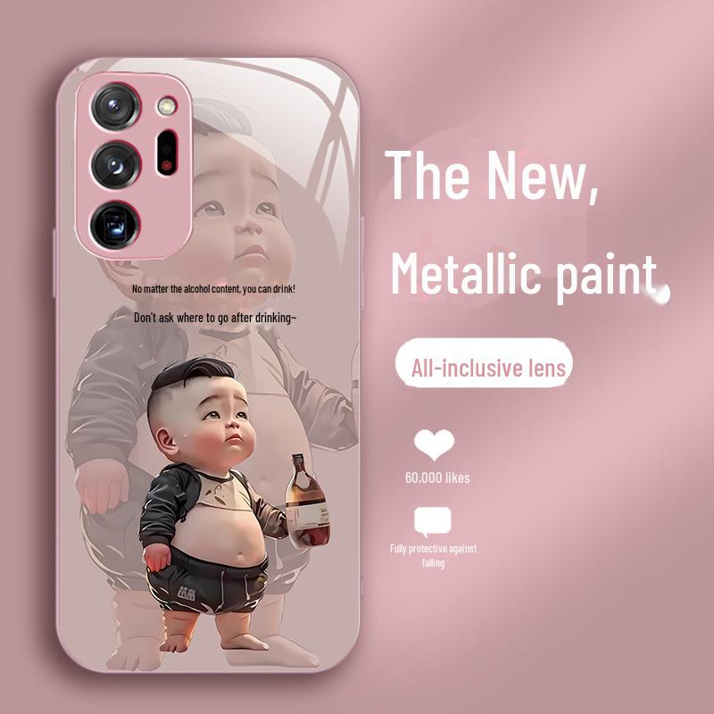 Samsung Note10+ Pánský Kreslený Kryt z Tekutého Skla Odolný proti Pádu A01 A02 A03.