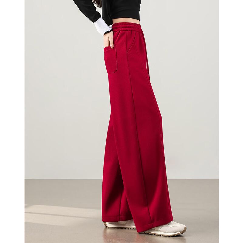 TERRE BLEUE Women's Embroidered Wide-Leg Casual Pants