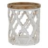 DKD Home Decor - DKD Home Decor Side Table 50 X 50 X 58 Cm Natural Fir White MDF Wood