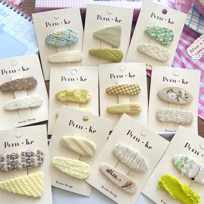 

Children s Cute Triangle Embroidery BB Hair Clip and Hairpin Accessory