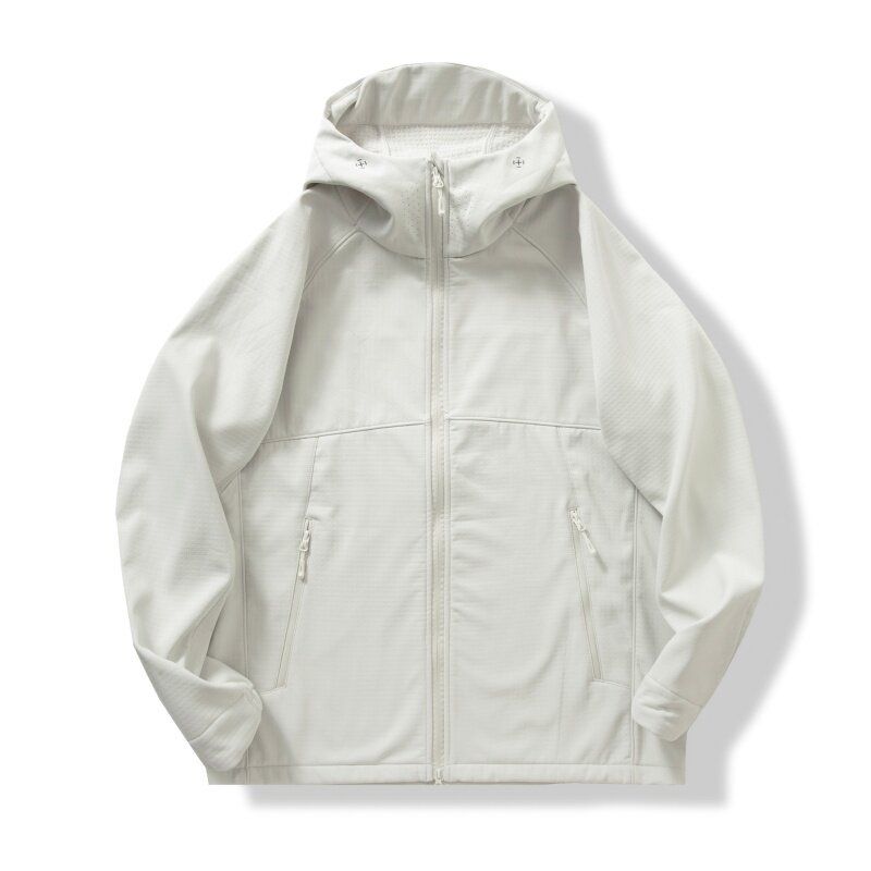 Original Foreign Trade Outdoor Autumn and Winter Hooded Fleece-Lined Softshell Jacket for Men and Women, Couple Style, Windproof and Waterproof
