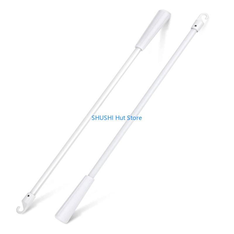 White Fiberglass Blind Wand with Hook, Vertical Blinds Control Window Blind Rod Window Treatments Accessories D57B