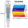 4 In 1 Water Quality Tester TDS EC Temp PH Meter Acidity Tester Pen Thermometer for Swimming Pool Hydroponic