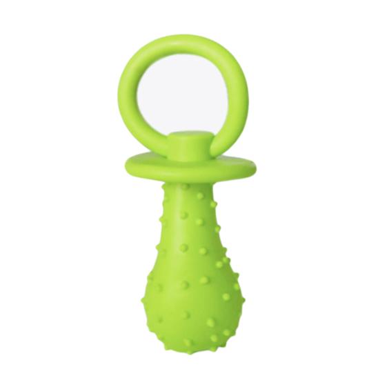 Pet Puppy Dog Soft Rubber Bone Dot Squeaky Molar Cleaning Training Chew Toy