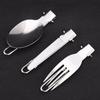Portable Stainless Steel Folding Cutlery Set - 3-Piece Travel & Camping Utensils