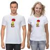 The Simpsons,Homer,Marge,Bart,Lisa Figure, Short Sleeve White-Black Men's / Women's T-Shirt L082