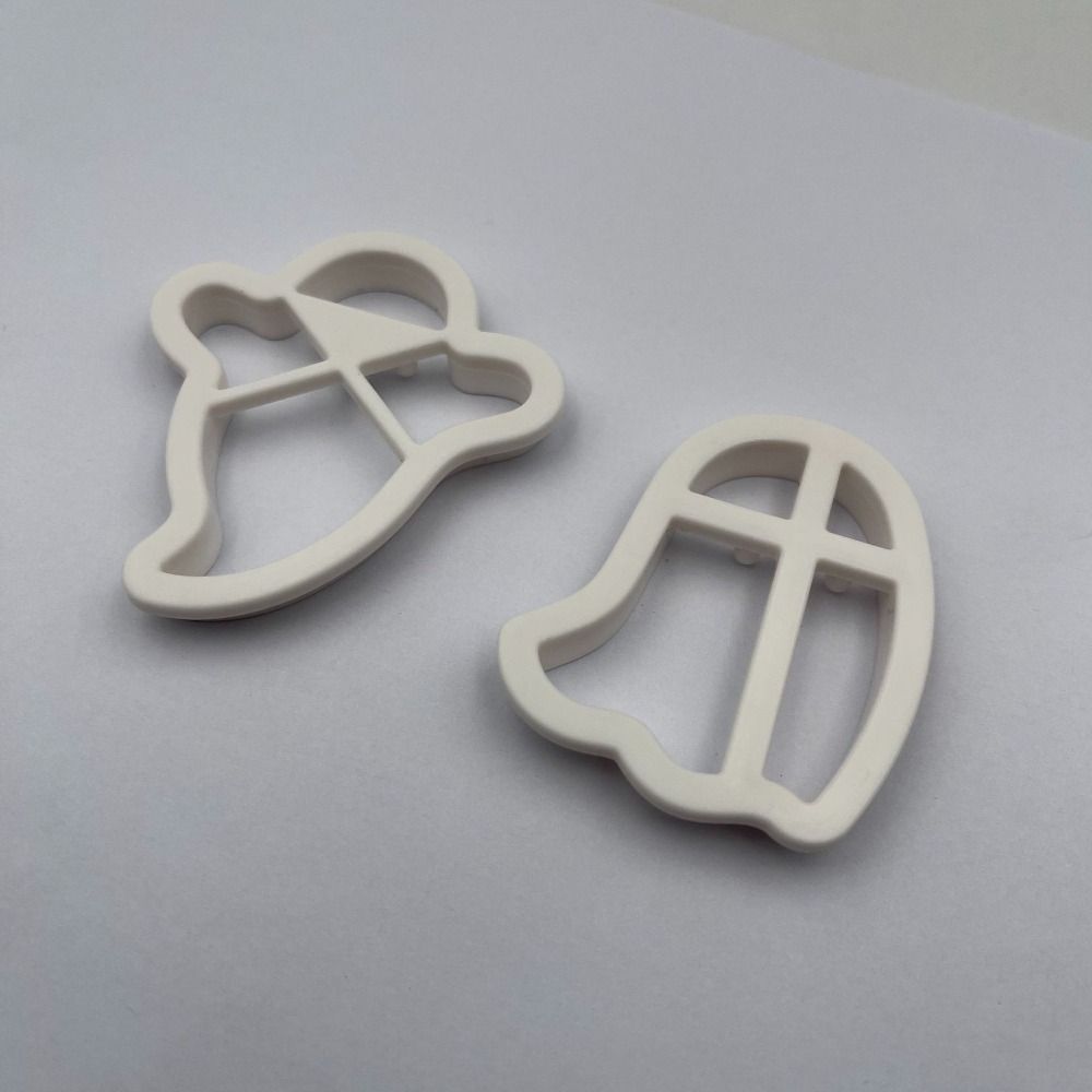 Geister Formen Halloween Plätzchenausstecher Set Küchenzubehör Wiederverwendbare Plätzchen Backform DIY Kunststoffe 2 Geister Plätzchenausstecher