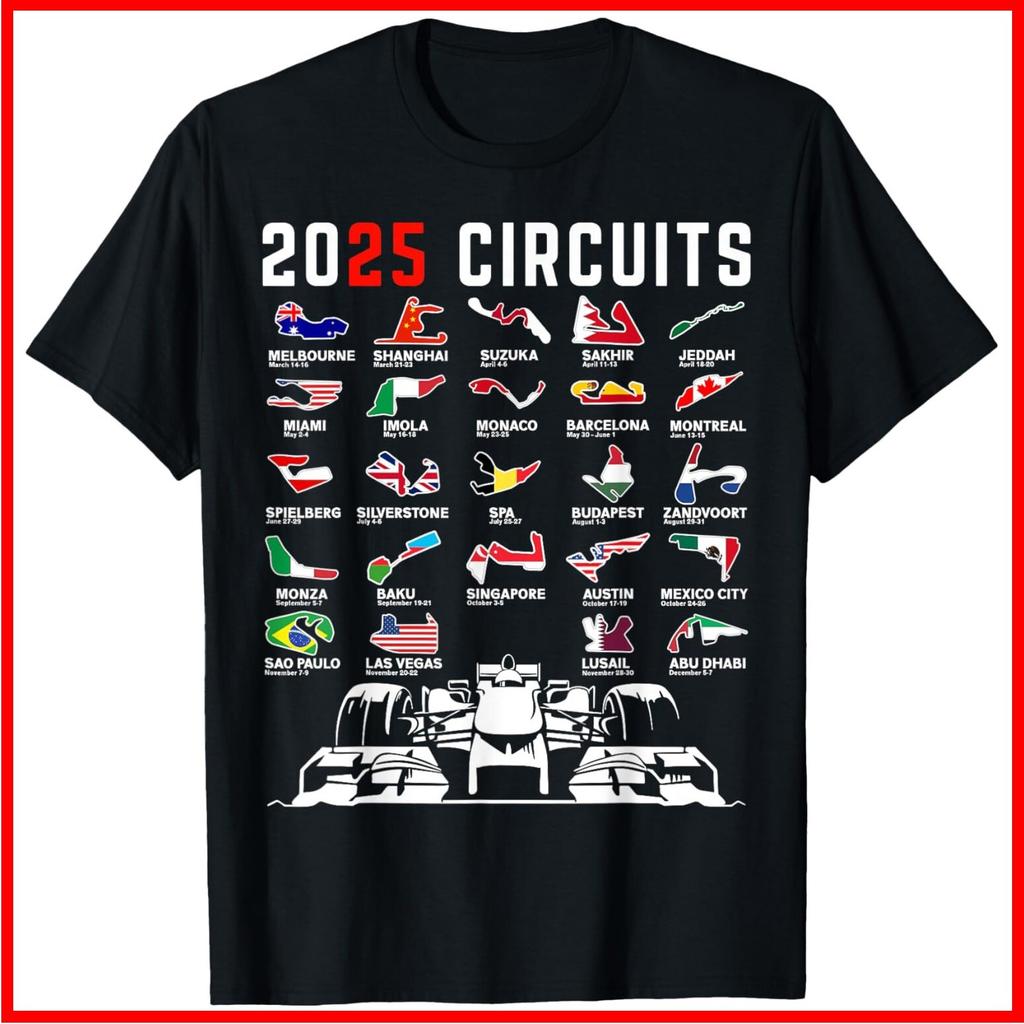 2026 Formule Racen Zwart Katoenen T-shirt S-5XL