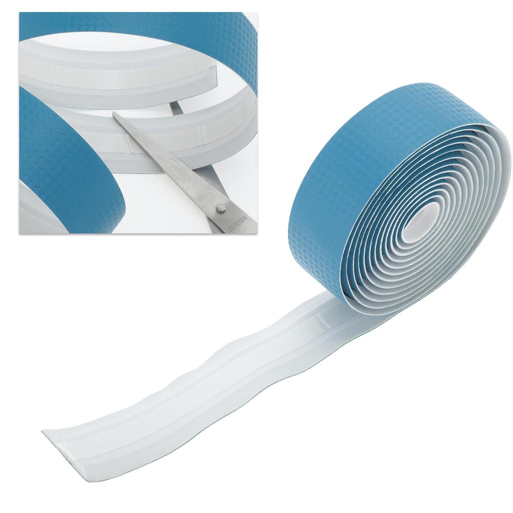 BULLSPANN 1 para owijek na kierownicę rowerową ze wzorem włókna węglowego na rowery szosowe i liczniki, niebieska taśma, antypoślizgowa, amortyzująca, na rowery MTB, 2,16 m długa,