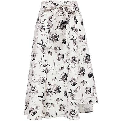 Retro Print A-line Skirt