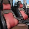 Leather Car Headrest Neck Protector Pillow Bolster Car Pillow Car Pillow Car Interior Supplies Memory Foam Lumbar Pillow