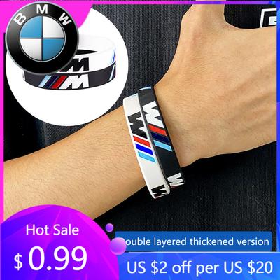 2026 Car Sticker Badge Bracelet M-series Sports Men Women Rubber Hand Chain For BMW E46 E90 E60 F30 F10 E39 E36 F20 G30 G20